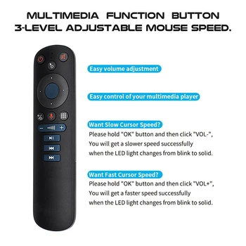 Sem fio Fly Air Mouse Giroscópio De 2,4 G de Voz Inteligente de Controle Remoto para a Caixa de TV Android