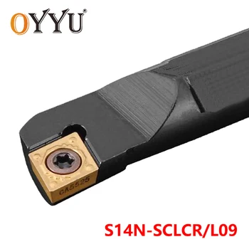 OYYU 14mm SCLCR S14N-SCLCR09 Torno Fresa Fresa de Barra de Mandrilar usar CCMT09 Pastilhas de metal duro S14N-SCLCL09 Virando Porta-ferramenta