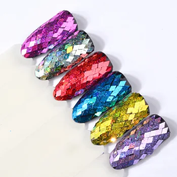 Diamante Laser Colorido de Glitter, Lantejoulas 6color Pack Conselhos Brilhante Paillette esmalte Decoração Artística de Arte Manicure Ouro