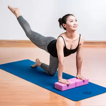 Yoga do Bloco de Tijolos de Espuma 2PCS Ginásio Exercício de espuma de aptidão conjunto de Treino de Fitness Reforçar Travesseiro Almofada de EVA Formação de dar forma do Corpo