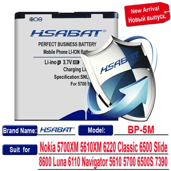 HSABAT 3200mAh Bateria BP-5M para Nokia 5700XM 5610XM 6220 Classic 6500 Slide 8600 Luna 6110 Navigator 5610 5700 6500S 7390