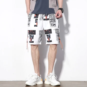 2020 Verão de Novo os Homens Shorts Ocasionais do Comprimento do Joelho Casual Streetwear Masculino Nova Moda Harajuku Curto Corredores ABZ355