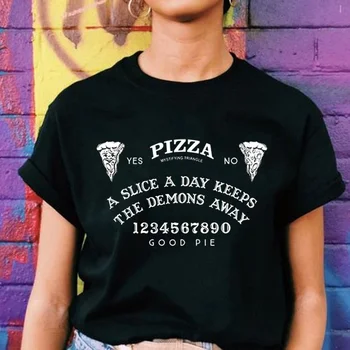Pizza Amante T-shirt de tamanho grande Vintage Tee Gráfico Homens Mulheres Manga Curta Hipster Skate Superior Harajuku Tumblr Punk T-shirt