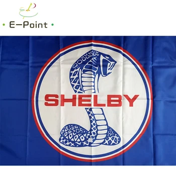 Shelby Carro Bandeira de Fundo Azul 60*90 cm (2x3ft) 90*150cm (3x5ft) Tamanho Decorações de Natal para Casa e Jardim
