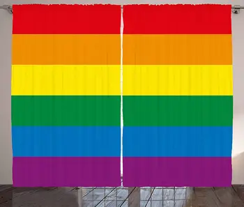 Orgulho De Cortinas Horizontais Colorido Arco-Íris Da Bandeira Gay Parade Liberdade Igualdade Tema Amor Sala De Estar Da Janela Do Quarto Decoração De Casa