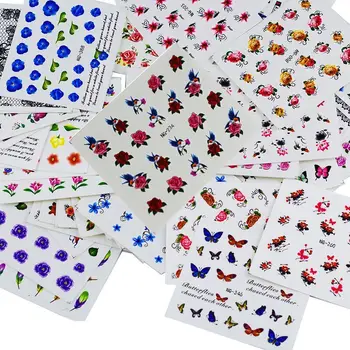 48-50sets misto de borboleta adesivos de unhas-adesivos de unha-a marca de adesivos de cada conjunto de não-repetitiva de nail art deco adesivos de unhas