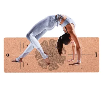 Nova Linha de Corpo TPE Cortiça antiderrapante, Tapete de Yoga para Pilates Fitness, Ioga Quente Eco-friendly antiderrapante Exercício de Fitness Tapetes 183*68cm*5mm
