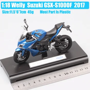 1:18 escala Mini Welly 2017 Suzuki GSX-S1000F modelo da moto Diecasts & Veículos de Brinquedo de moto moto de coleção de souvenirs crianças