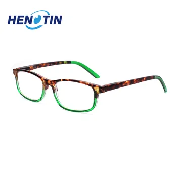 Henotin Unisex Retangular Mola Dobradiça Óculos De Leitura (Dioptria: 0-400, 5 Cores Opcional)