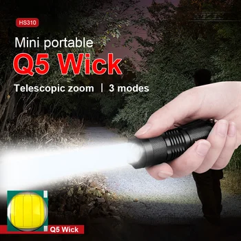 XM L2 Mini lanterna elétrica do Diodo emissor de Zoom Tocha de luz do Flash recarregável XML T6-Lanterna 3800 Lúmen Usam 18650 bateria recarregável lâmpada
