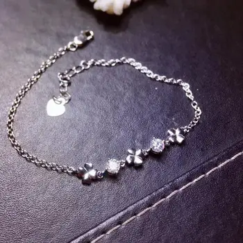 Requintado moissanite pedra preciosa pulseira de mulheres prata esterlina da jóia 925 banquete de aniversário de presente da jóia brilhante melhor do que diamante