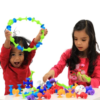 Macio Building Blocks Crianças DIY Squigz Pop Otário Engraçado Silicone Modelo de Bloco de Construção de Brinquedos Presentes Criativos Para Crianças Menino