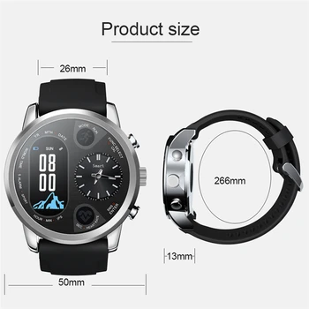 BYKRSEN Inteligente Relógio Dual Time da Zona de Desporto Homens Waterproof o Smartwatch da frequência Cardíaca Bluetooth controlador de Atividade para IOS, Android Telefone