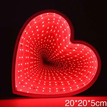 LED 3D Coração do Amor do Espelho, Lâmpada de Túnel de Luz do Interior Decorativos Para a Casa Quarto Criança Menina Presentes de Dia dos Namorados Ornamento da Lâmpada