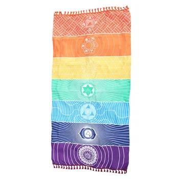 Esteiras de exercício Rainbow Beach Tapete Mandala Cobertor Faixa Toalha de Yoga Original do projeto Mala de grânulos de equipamentos de fitness коврик для йоги