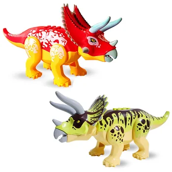 2021 Mundo Animal Jurássico Mundo dos Dinossauros do Parque Triceratops Tiranossauro Blocos de Construção Tijolos brinquedos Presentes