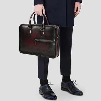 WESTAL homens maleta sacos dos homens de Couro genuíno saco do Portátil da marca de luxo desinger office saco para homens de porte de documento de bolsa