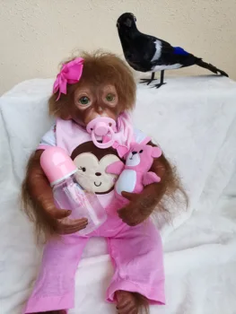 Bonito do bebê de silicone boneca meninas macaco de pelúcia para a venda de 50cm de alta qualidade brinquedos renascer a criança de princesa Realistas Bonecas boneca presentes