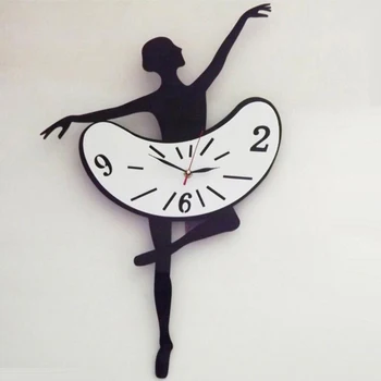 Bailarina De Dança Menina Acrílico Decorativo Não Passando De Quartzo Relógio De Parede Para A Home Sala Quarto
