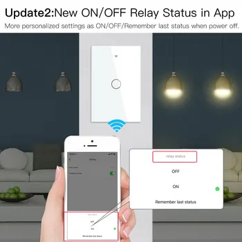 NOVO wi-Fi Smart Interruptor de Luz RF433 Sem Fio Neutro Único de Fogo de Vida Inteligente Tuya de Controle de Aplicativo Funciona com Alexa Inicial do Google 110V 220V