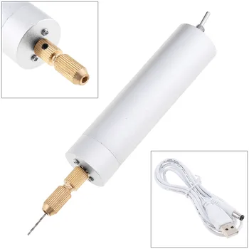 18pcs/set Mini Elétrica da Mão da Broca USB Ferramenta rotativa Conjunto com os 0,8-1,2 mm Broca helicoidal de 1,0-3,0 mm de Cobre Chuck para gravar Polimento
