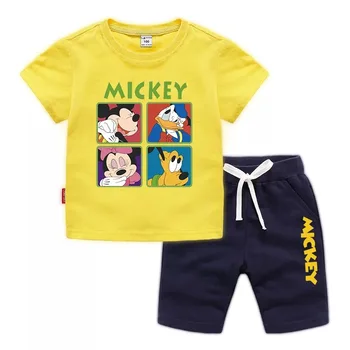 O Verão Dos Desenhos Animados De Disney Do Minnie Do Mickey Mouse Crianças Roupas De Crianças T-Shirt, Calças De Meninos Meninas Rapazes Raparigas A Roupa Roupas Casual Sport Suits