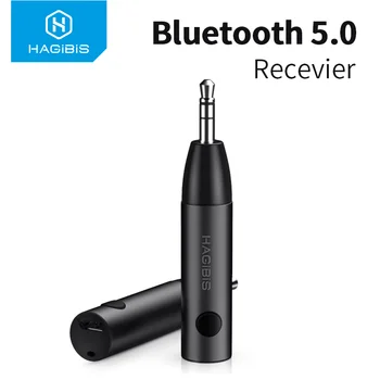Hagibis Bluetooth 5.0 Receptor de 3,5 mm APTX LL Jack Aux Adaptador sem Fios de Música para Fone de ouvido alto-Falante TV Carro RCA de Áudio do Receptor