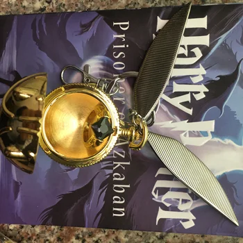 Assistente de Cosplay de Quidditch Bufo Dourado Chaveiro Colar Ressurreição Anel de Pedra Conjunto infantil de Halloween Natal, Presente de Aniversário