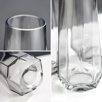 Nordic Reta do Tubo de Diamante Vaso de Vidro Vaso de Flor de Decoração Sala de Decoração de Vasos de Vidro para Arranjos de Flores para Presentes