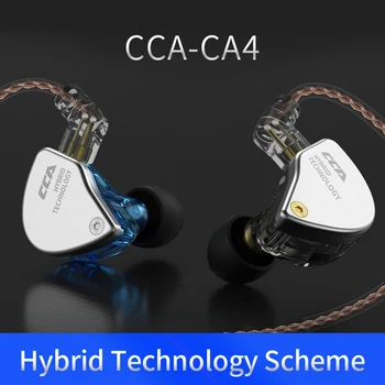 CCA CA4 Em 1DD+1BA Híbrido de Fone de ouvido Na Orelha Monitor 4Drive Unidade de Cancelamento de Ruído Execução Esportes Fone de ouvido 2pinos Detacable Cabo