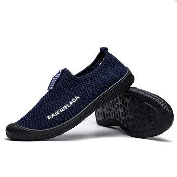 Tênis Homens Macio e Confortável Respirável Tênis Sapatos para Homens Andando de Tênis Preto Azul Almofadada Sapatos para Homens