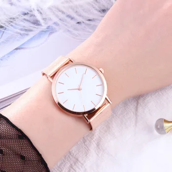 Moda das mulheres de relógios Simples, romântico Rosa relógio de ouro mulheres relógio de pulso relógio de senhoras relógio feminino reloj mujer entrega direta