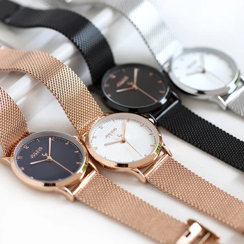 Em Aço Inoxidável Mulheres Simples do Relógio de Quartzo de Japão Horas de Moda Elegante Relógio Bracelete Menina de Presente de Aniversário de Julius Caixa