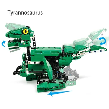 Cada 435PCS Elétrica Crocodilo Mundo Jurássico Parque de Dinossauros MOC Blocos de Construção Técnicas de Voz/Controle de Luz Tijolos de Brinquedo