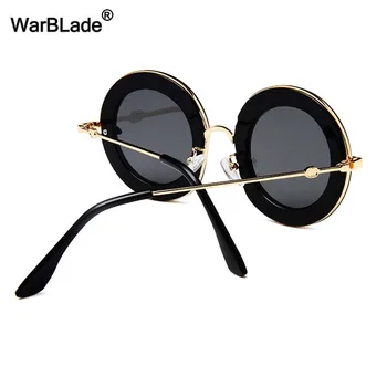 WarBLade Retro Rodada Óculos De Sol De Marca De Moda De Designer Inglês Letras Abelhinha Decoração De Óculos De Sol Para Mulheres Tons Oculos