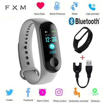 O Mens Relógios M3 Inteligente Pulseira De Frequência Cardíaca Pressão Arterial De Saúde Impermeável Smart Watch, Relógio Bluetooth Pulseira De Fitness
