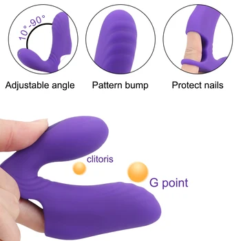 OLO de Dedo de Luva Vibrador ponto G, Clitóris Estimulador Duplo de Vibração Dedo Vibrador na Vagina Estimulação Brinquedos Sexuais para as Mulheres