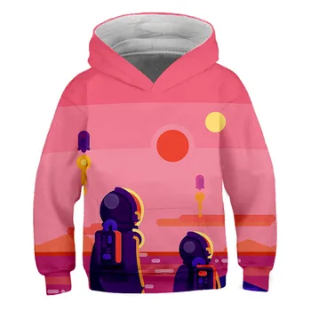 2020 Novas Outono Inverno Hoodies de Crianças Meninos Meninas rapazes raparigas Streetwear Cartoon Astronauta Pulôver Impressas em 3D Camisola Quente da venda de Roupas