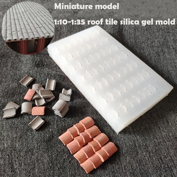Miniatura de Sílica Gel Molde para a Telha de Viragem Molde Cenário Areia Tabela Diy Material do Telhado da Casa de molde a Construção de modelo de Cena