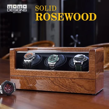 Luxo natural solidwood Watch winder Personalizado alimentado por bateria de madeira automática do relógio enroladores único