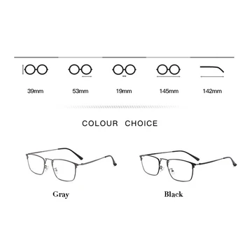 Óculos com Prescrição de Óculos com Armação de Óculos com Magnético Polarizado com Clipe de Metal Óculos de Armação Completa Aro Retangular
