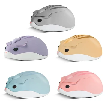 Bonito dos desenhos animados Mouse sem Fio Óptico USB do Computador Mini Mouse 1600DPI Hamster Design de mão Pequena Mão de Ratos Para Computador Portátil