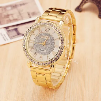 Cristal de luxo Relógios de Ouro Mulheres da Moda Pulseira de Quartzo relojes mujer 2018 alta qualidade Senhora da cinta de aço assistir