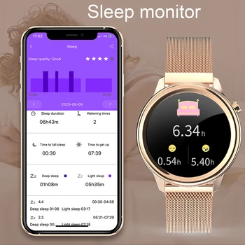 2020 Novas F80 Mulheres Inteligentes Assistir a Vários Mostradores de Monitoramento de Saúde, Monitor de Ritmo Cardíaco Impermeável Esportes Smartwatch Para IOS Android
