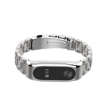 Pulseira de Metal, pulseira de substituição para o xiaomi mi banda 2 cinta de aço inoxidável smart watch acessórios miband 2 pulseira