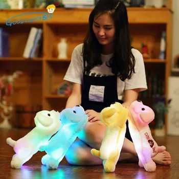 35CM Brilhando Luminoso Cão de Pelúcia Animais Bonecas Brinquedos de Pelúcia Crianças de Iluminação Kawaii Apaziguar Bebê, Brinquedos Para Crianças