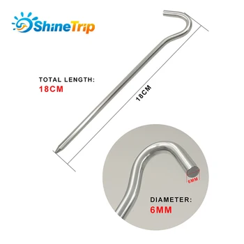 ShineTrip 10 Pcs/Lote 18 cm estacas de Alumínio Redonda Tenda Estaca de Liga de Prata Tenda Pegs Exterior unhas Tenda Acessórios