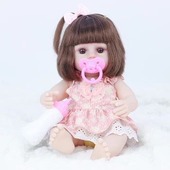 JINGXIN Princesa 40cm Reborn Baby Doll Cheia de Silicone Beber Xixi Brinquedos Banheira Brincar de Bonecas Nenhuma Função Recém-nascido Impermeável Menina de Brinquedo