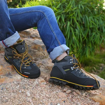 Dos Homens De Alta Qualidade Ao Ar Livre Trekking Botas De Montanha, Impermeável, Botas De Escalada Sapatos