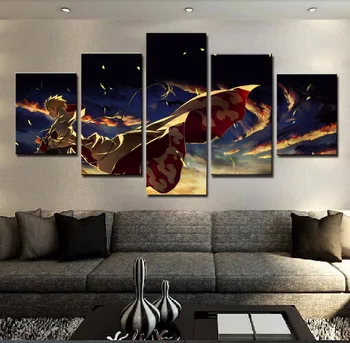 Pinturas em tela, Sala de estar Decorativa da Casa HD Impresso 5 Peças de desenho animado Naruto Imagens de Arte de Parede Quadro Cartaz de Animação